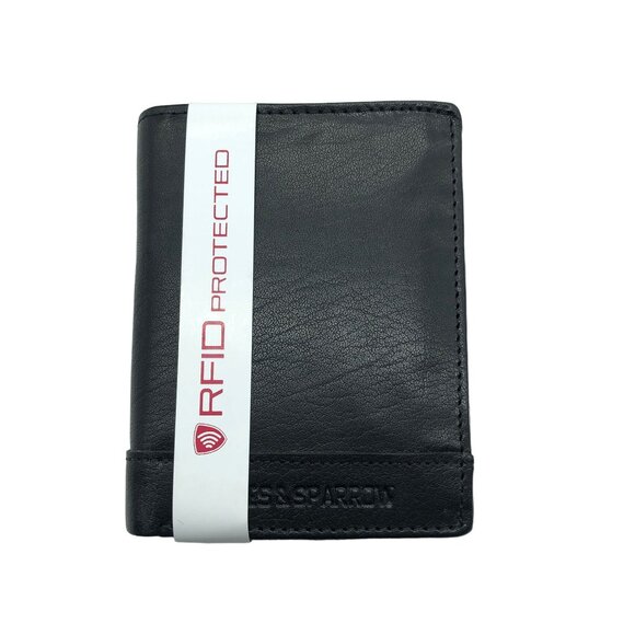 Spikes & Sparrow Black Leather RFID Wallet Style 16521R - Picture 2 of 6